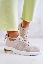 Leather women's gusset sneakers beige Phiness