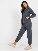 Graphite plain cotton pyjamas with hood