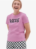 Růžové dámské tričko VANS WM FLYING V CREW TEE - Dámské