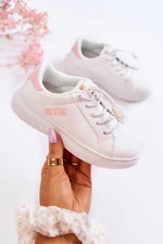 Kids Leather Sneakers Big Star - white/pink