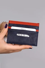 Polo Air Men's Striped Patterned Card Holder, Navy