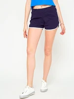 Sports shorts with contrasting trimming navy blue