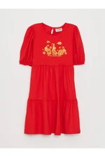 LC Waikiki Girls' Crew Neck Printed Short Sleeve Dress