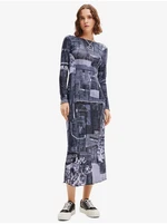 Dark blue Women Patterned Maxi-dresses Desigual News Pito - Women