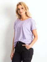 Alap világos lila pamut póló nőknek