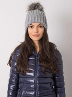 Gray insulated hat with apps