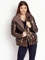 Brown jacket with stand-up collar Cocomore