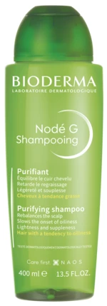 Bioderma Nodé G šampon, jemný čisticí šampon, zpomaluje maštění vlasů 400 ml