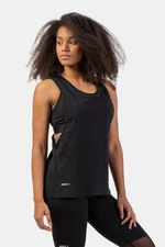 Nebbia Loose long tank top "Feeling Good" with a criss-cross at the back 419 black S
