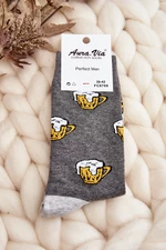 Pánské ponožky s pivně šedými vzory