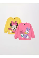LC Waikiki Crew Neck Disney Printed Baby Girl Sweatshirt 2-Pack