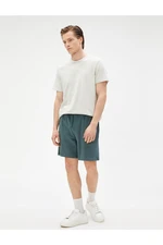 Koton Basic Bermuda Shorts with Lace-Up Waist, Pocket Detailed Slim Fit.