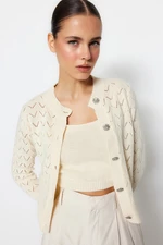 Trendyol Stone Button Detailed Blouse-Cardier Suit with Openwork/Eyeholes