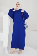 InStyle Mina Balloon Sleeve Sweater Hijab Dress - Sax