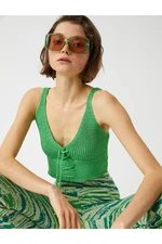 Koton Crop Knitted Undershirt with Tie Detail