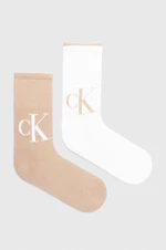Ponožky Calvin Klein Jeans 2-pak dámske, ružová farba, 701226663
