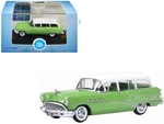 1954 Buick Century Estate Wagon Willow Green and White 1/87 (HO) Scale Diecast Model Car by Oxford Diecast