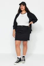 Trendyol Curve Black Pocket Bag Detailed Denim Skirt