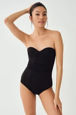 Dagi Women's Black Strapless Covered Swimsuit