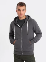 Ombre BASIC men's zip-up hoodie - graphite