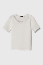 Detské tričko Sisley biela farba
