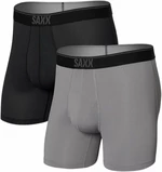 SAXX Quest 2-Pack Boxer Brief Black/Dark Charcoal II XL Bielizna do fitnessa