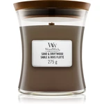 Woodwick Sand & Driftwood vonná sviečka s dreveným knotom 275 g