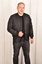 Riečny klub Battal pánsky kabát s vysokým golierom čiernej farby