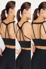Trendyol Black 3 Different Uses Supportive/Styping Back String Strap Knitted Sports Bra
