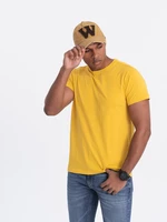 Ombre BASIC men's classic cotton t-shirt - mustard