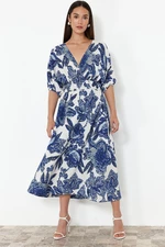 Trendyol Blue Floral Woven Dress