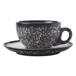 Czarna ceramiczna filiżanka ze spodkiem Maxwell & Williams Caviar Granite, 250 ml