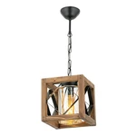 Lampa wisząca z drewna grabu Zikzak Camlı