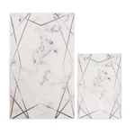 Białe/szare dywaniki łazienkowe zestaw 2 szt. 60x100 cm Geometric – Mila Home