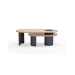 Czarny stolik w dekorze jesionu 120x50 cm Nori – Teulat