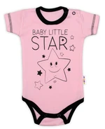 Baby Nellys Body krátký rukáv  Baby Little Star - růžové