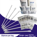 10bags Lot Fiber Optical connector adaptor Cleaner HUBY-340 Dust-free cotton swab wipe stick BB012 BB013 Free shipping
