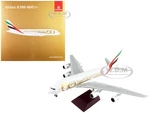 Airbus A380-800 Commercial Aircraft "Emirates Airlines - 50th Anniversary of UAE" White with Striped Tail "Gemini 200" Series 1/200 Diecast Model Air
