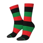 Sock for Men Pan African Socks Hip Hop Vintage National Flag Happy Seamless Pattern Printed Boys Crew compression Sock Novelty