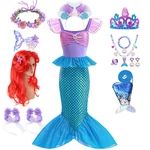 Mermaid Birthday Party Dress Summer Girl Mermaid Costume Carnival Anime Cosplay Outfits 2-10 Yrs Kids Fantasy Disguise Prom Gown