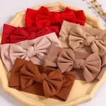 Red Headband for Newborn Baby Girls Hair Accessories Solid Bow Knot Turban Headbands for Children Headwrap Hairbow Bandeau Bebe