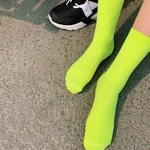 2021 New Fashion Women Funny Cute Socks Couple Women Men Unisex Socks Casual Candy Color Socks Neon Pink Fluoscrence Green Socks