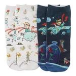 The Little Prince Short Socks Cartoon Fashion Sports Cute Fox and Rose Flower Socks for Children Women Girls Funny Happy Socks