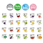 28 Pcs Pregnancy Weekly Belly Growth Stickers Maternity Week Sticker - Pregnant Expecting Photo Prop Keepsake