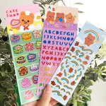 Ins Cute Cake Letter Bear Ribbon Laser Stickers Scrapbooking Decorative Sticker Korean DIY Diary Album Stick Label