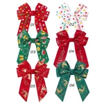 Snowman Baby Girl Bows Accessories Bowknot Christmas Tree Girl Barrette Snowflake Newborns Hair Bows