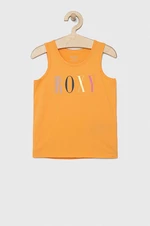 Dětský bavlněný top Roxy oranžová barva