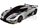 Koenigsegg Agera RS Moon Silver with Carbon and Orange Accents 1/18  Model Car by Autoart