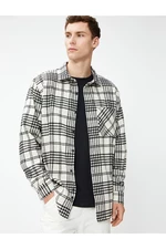 Koton Lumberjack Shirt with a Classic Collar, Pocket Detailed and Long Sleeves.