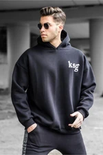 Madmext Black Oversized Men's Sweatshirt 5337